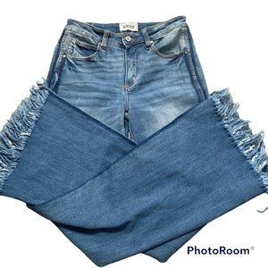 Fringe flare jeans